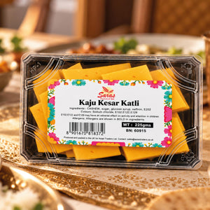 Saras Kesar Kaju Katli 225g | Traditional Indian Cashew & Saffron Sweet | Mithai