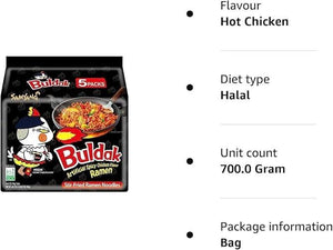 Samyang Buldak Hot Chicken Ramen Noodles 140g – Box of 40 Packs (Original Fire Noodles)