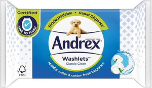 Andrex Classic Clean Washlets - 12 Packs