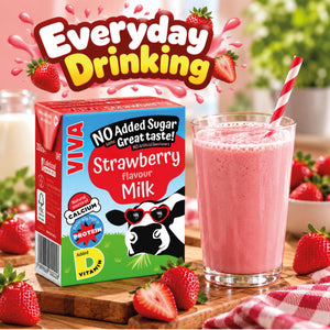 Viva Strawberry Flavour Milk 200ml | Ready-to-Drink Strawberry Milk