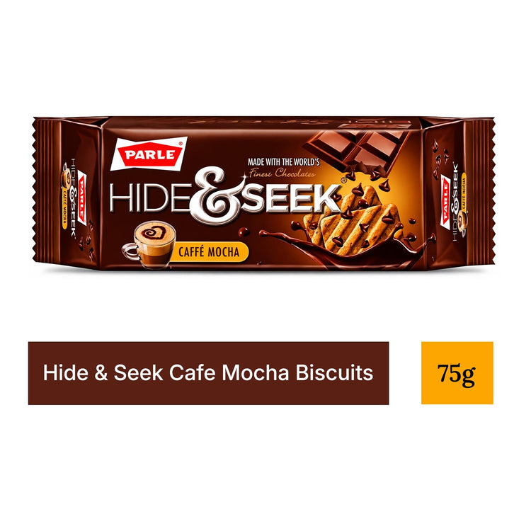 Parle Hide & Seek Café Mocha Biscuits 75g | Coffee & Chocolate Flavoured Biscuits