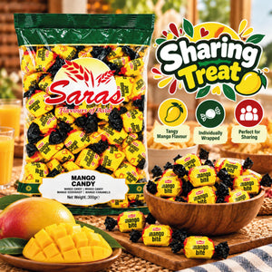 Saras Mango Bite Candy 300g | Mango Flavoured Toffees