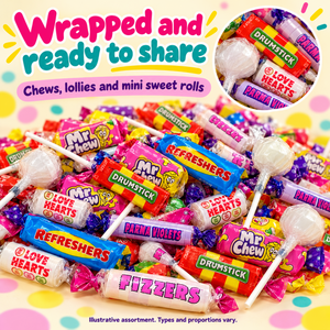 Swizzels Variety Mix Sweets, 3kg of Individually Wrapped Pieces in a Clear Bag, Assorted Sweets for Party Bags, Sharing and Celebrations