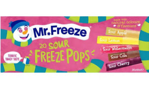 Mr Freeze Sour Freeze Pops 20 x 45ml - PINK