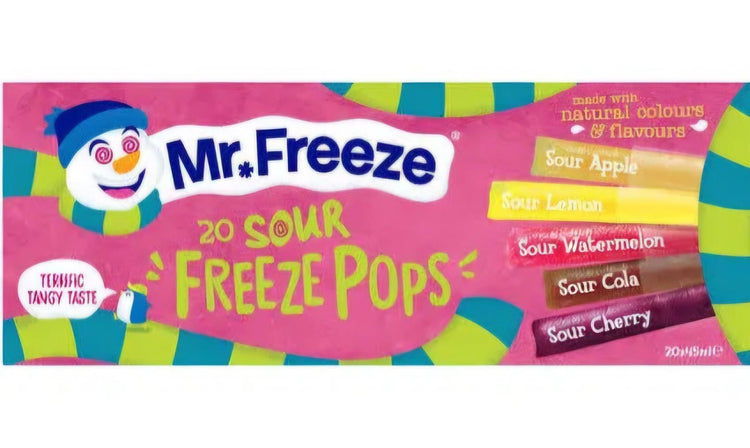 Mr Freeze Sour Freeze Pops 20 x 45ml - PINK