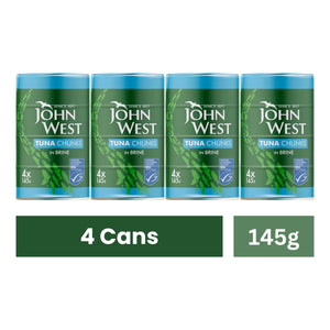 John West Tuna Chunks in Brine 4 x 145g