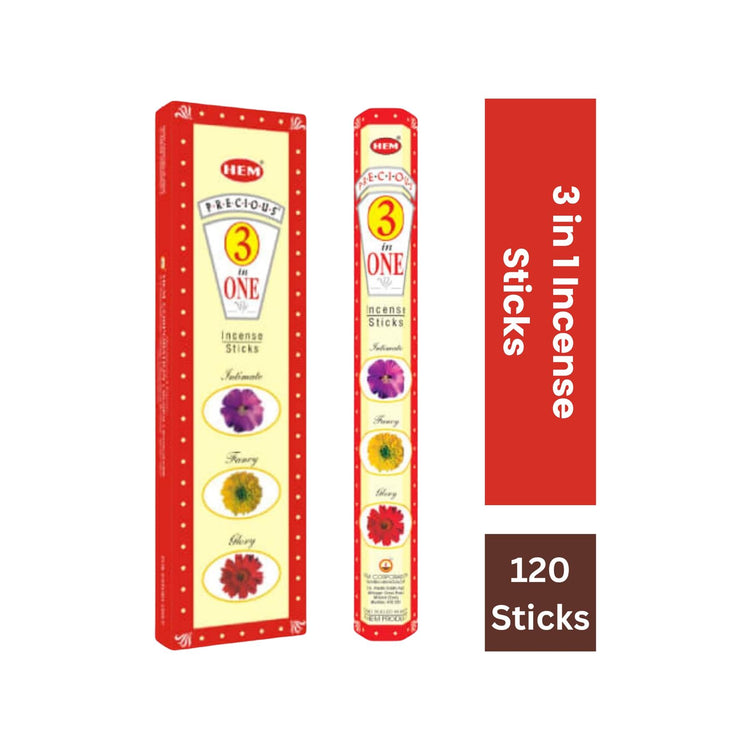 Hem Incense Sticks - 3 In 1 (6 x 20g) -120 Sticks