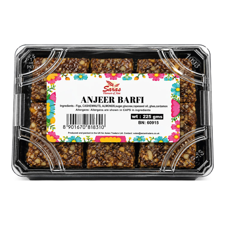 Saras Anjeer Barfi 225g | Traditional Indian Fig Sweet | Mithai