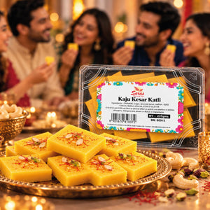 Saras Kesar Kaju Katli 225g | Traditional Indian Cashew & Saffron Sweet | Mithai
