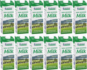 Lakeland Dairies Semi-Skimmed Milk 1L (Pack of 12)