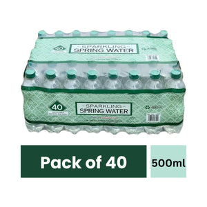 Kirkland Signature Sparking Spring Water Screw Cap Lid Bottles Pack of 40x500ml