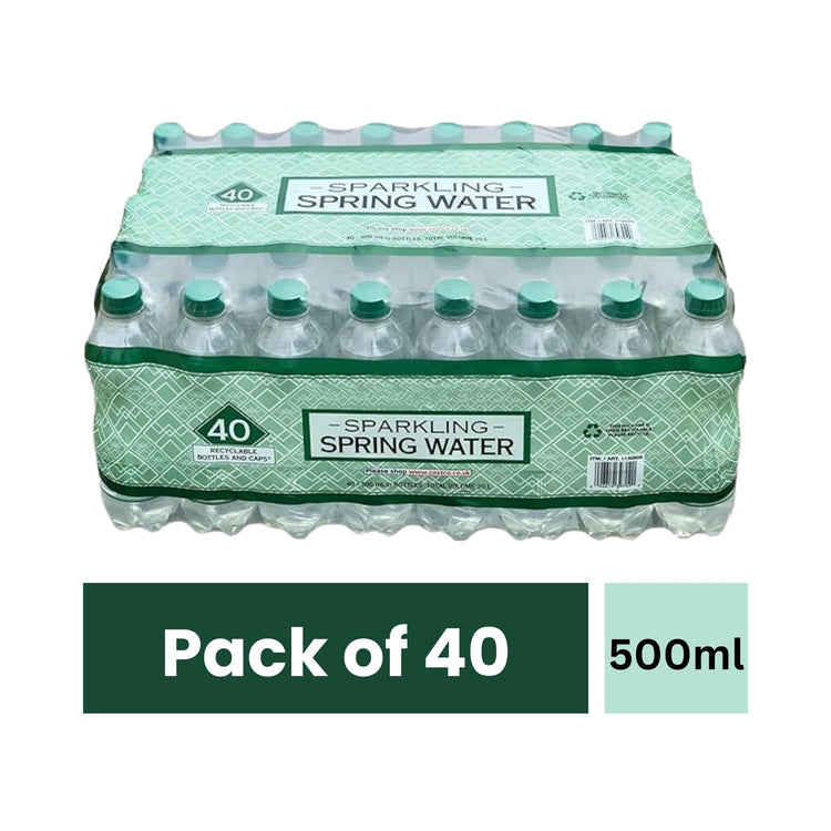 Kirkland Signature Sparking Spring Water Screw Cap Lid Bottles Pack of 40x500ml