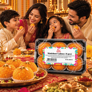 Saras Motichoor Ladoo 6 Pieces | Traditional Indian Sweet | Mithai
