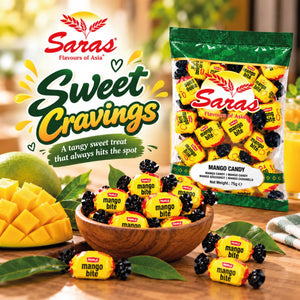 Saras Mango Bite Candy 75g | Mango Flavoured Candy