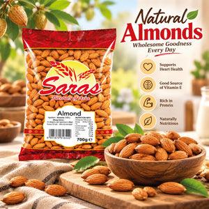 Saras Almonds 700g | Whole Almond Nuts | Dry Fruits & Nuts