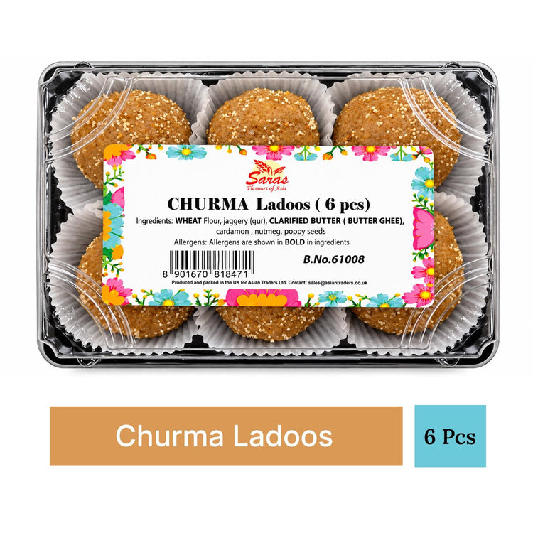Saras Mithai Churma Ladoo 6 Pieces | Traditional Indian Sweet