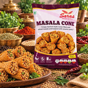 Saras Masala Cone 200g | Spicy Indian Namkeen Snack | Ready-to-Eat Savoury Mix