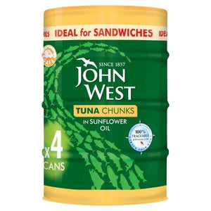 John West Tuna Chunks in Sunflower Oil 4 x 145g