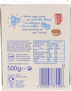 Silver Spoon White Sugar Cubes – 500g | Perfect for Tea, Coffee & Entertaining | Portion-Controlled White Sugar | Great for Guests & Catering