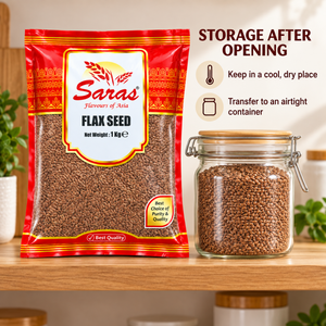 Saras Whole Brown Flax Seeds, Linseed (Alsi) 1kg,