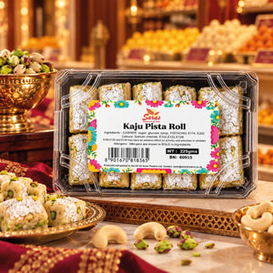 Saras Kaju Pista Roll 225g | Traditional Indian Cashew & Pistachio Sweet | Mithai