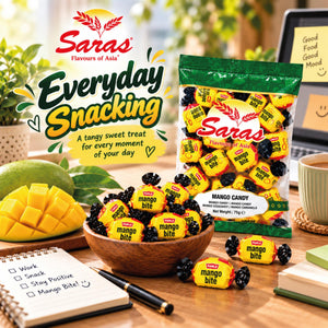 Saras Mango Bite Candy 75g | Mango Flavoured Candy