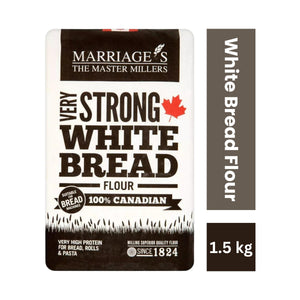 Marriage’s Millers Very Strong 100% Canadian White Bread Flour – 1.5kg | High-Protein Bread Flour | Perfect for Bread, Rolls & Pizza Dough