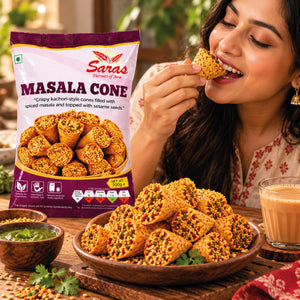 Saras Masala Cone 200g | Spicy Indian Namkeen Snack | Ready-to-Eat Savoury Mix