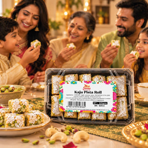 Saras Kaju Pista Roll 225g | Traditional Indian Cashew & Pistachio Sweet | Mithai