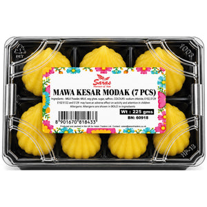 Saras Kesar Modak 7 Pieces | Traditional Indian Saffron Modak | Mithai