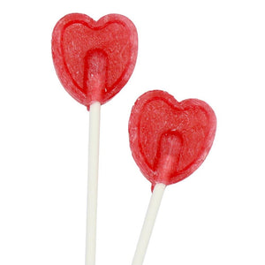 Cherry Heart Lollipops, Pack of 200, 5.2g Each, Individually Wrapped Red Cherry Flavour Lollies for Party Bags and Wedding Favours
