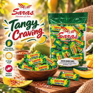 Saras Parle Kaccha Mango Bite Candy 75g | Raw Mango Flavoured Candy
