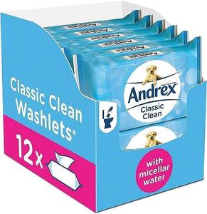 Andrex Classic Clean Washlets - 12 Packs