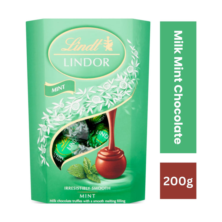 Lindt Lindor Milk Mint Chocolate Truffles Box - 200g
