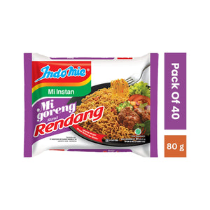 Indomie MI Goreng BEEF RENDANG Noodles, 80 g, (Pack of 40)