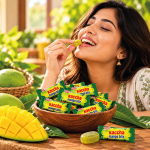 Saras Parle Kaccha Mango Bite Candy 75g | Raw Mango Flavoured Candy