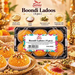 Saras Boondi Ladoo 6 Pieces | Traditional Indian Sweet | Mithai