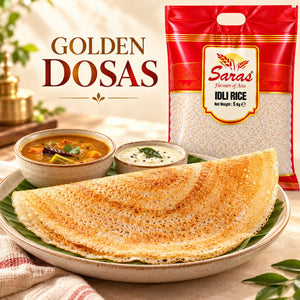 Saras Idli Rice 5kg – Indian Rice for Homemade Idli, Dosa and Uttapam Batter, South Indian Breakfast Cooking, Vegetarian Pantry Staple, Family Pack
