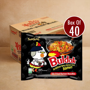 Samyang Buldak Hot Chicken Ramen Noodles 140g – Box of 40 Packs (Original Fire Noodles)