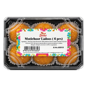 Saras Motichoor Ladoo 6 Pieces | Traditional Indian Sweet | Mithai
