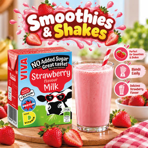 Viva Strawberry Flavour Milk 200ml | Ready-to-Drink Strawberry Milk