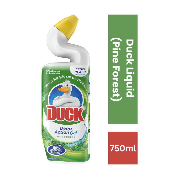 Duck Liquid Toilet Cleaner, Deep Action Gel, Pine Forest - 750ml
