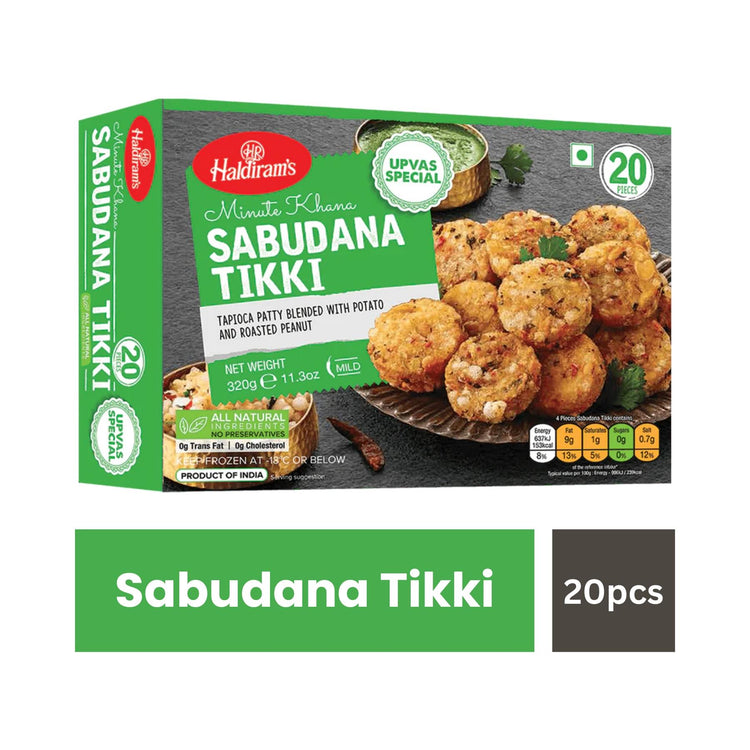 Haldiram's Frozen Sabudana Tikki - 20pcs - FROZEN