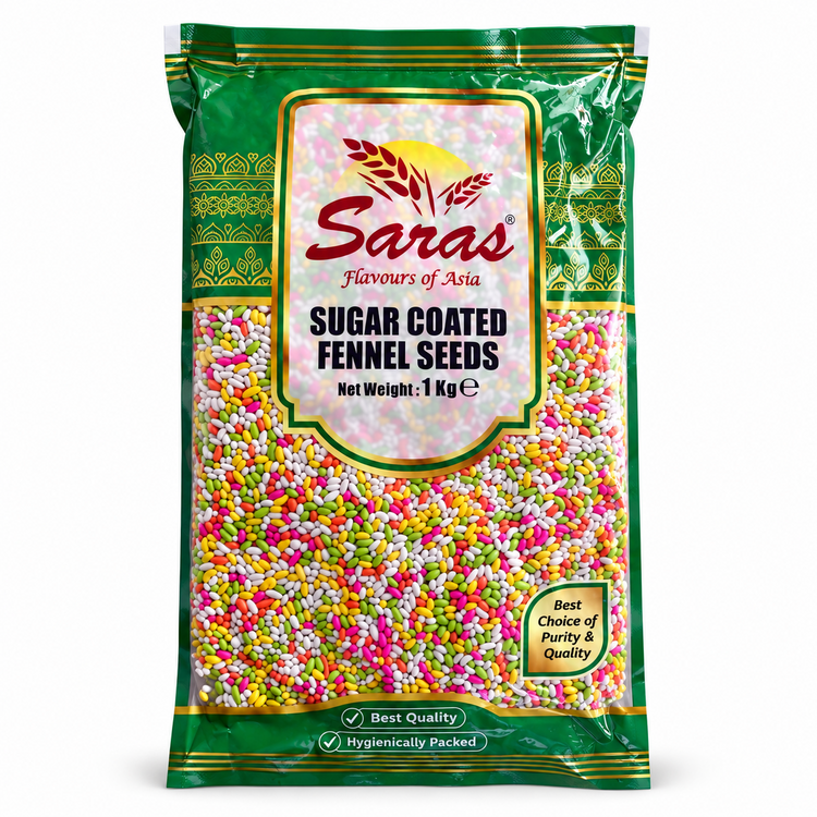 Saras SUGAR COATED Fennel Seeds 1Kg