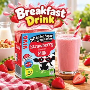 Viva Strawberry Flavour Milk 200ml | Ready-to-Drink Strawberry Milk