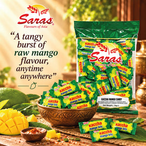 Saras Parle Kaccha Mango Bite Candy 75g | Raw Mango Flavoured Candy