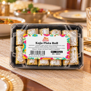 Saras Kaju Pista Roll 225g | Traditional Indian Cashew & Pistachio Sweet | Mithai