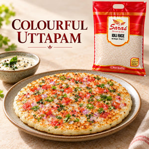 Saras Idli Rice 5kg – Indian Rice for Homemade Idli, Dosa and Uttapam Batter, South Indian Breakfast Cooking, Vegetarian Pantry Staple, Family Pack