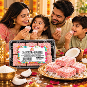 Saras Coconut Barfi 225g | Traditional Indian Coconut Sweet | Mithai