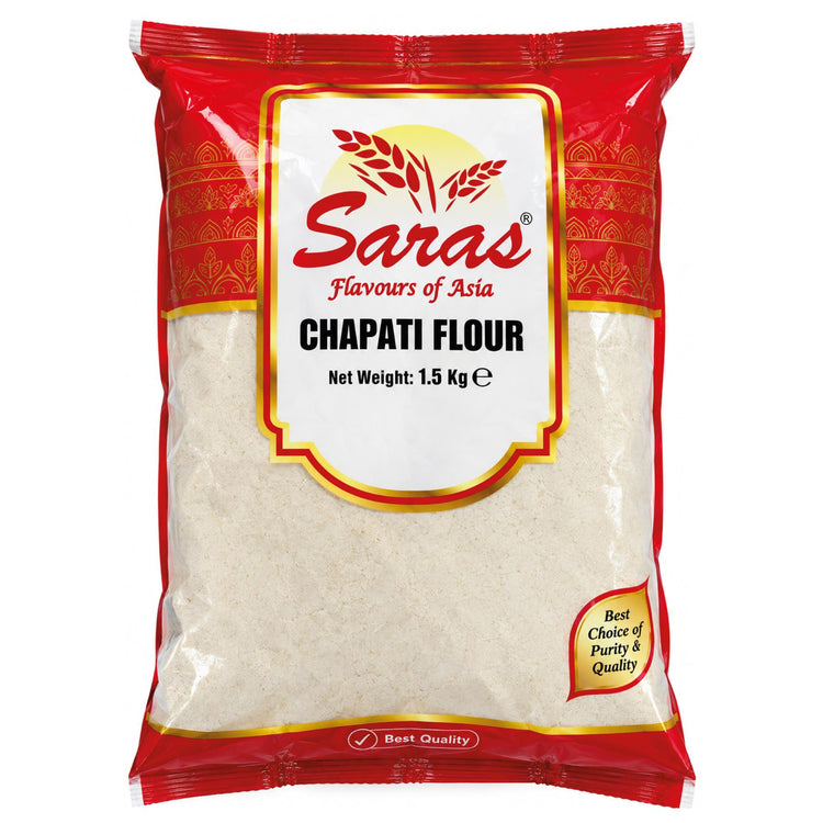Saras Chapati Flour 1.5kg | Indian Wheat Flour for Chapati & Roti
